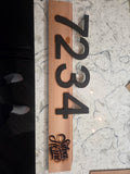 Custom Wooden House Number Sign