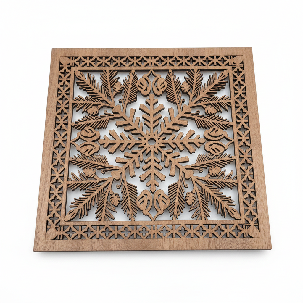 Holiday Themed Laser-Cut Wood Vent Cover