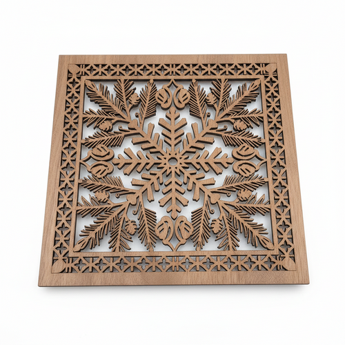 Holiday Themed Laser-Cut Wood Vent Cover
