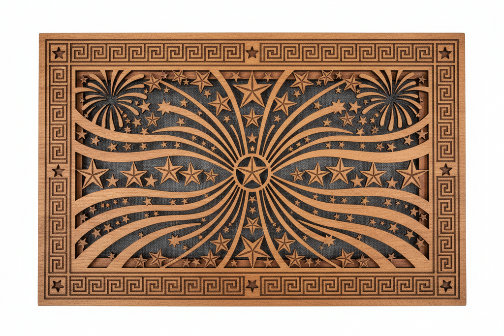 Holiday Themed Laser-Cut Wood Vent Cover