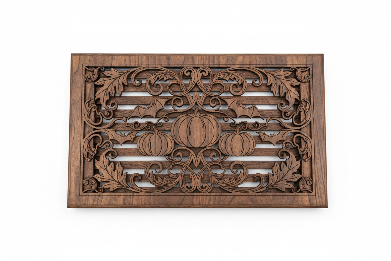 Holiday Themed Laser-Cut Wood Vent Cover